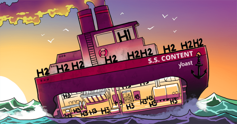 Improper Use of Header Tags H1, H2, and H3 S. S. Content Ship Illustration