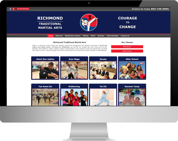 Richmond Traditional Martial Arts RTMA Website Design Background